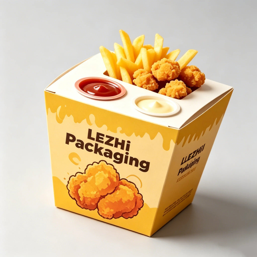 Disposable Food Package With Sauce Box Luxury Paper Fast Food Fried Chicken Burger French Fries Packaging Box