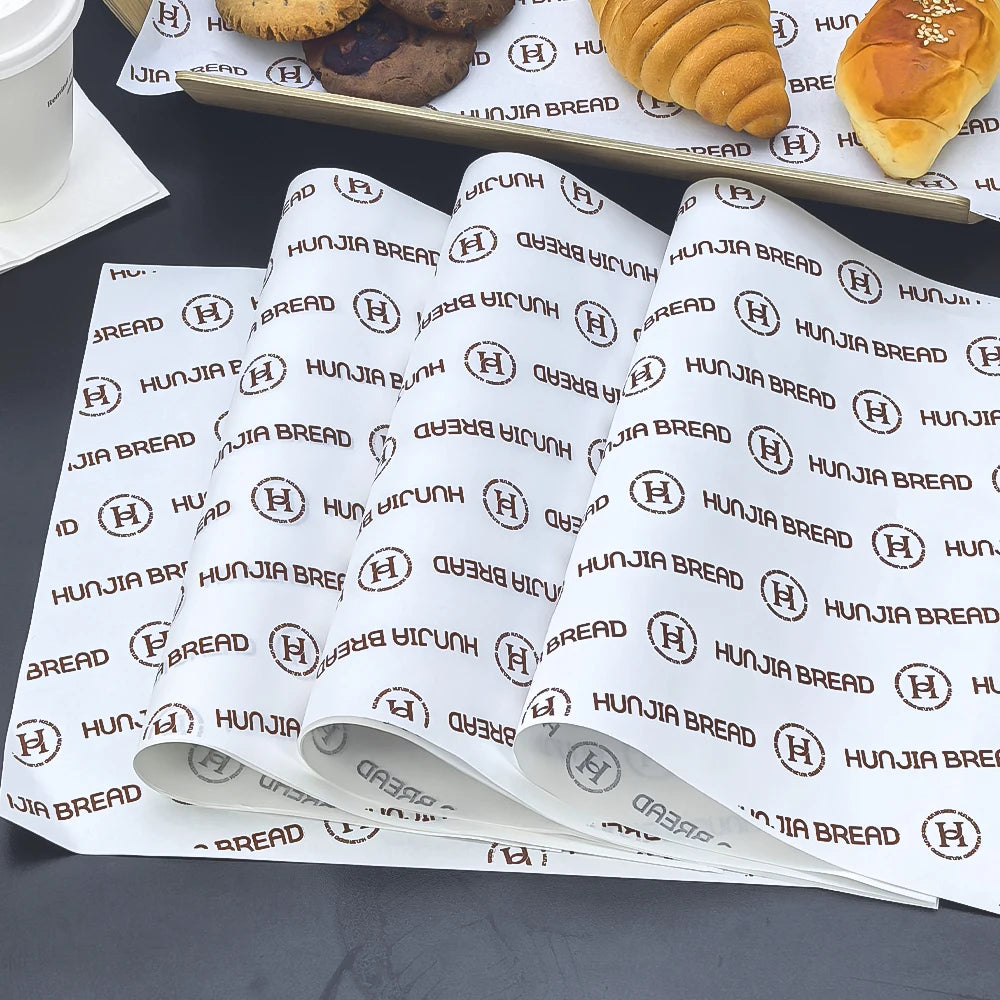 Custom Printed GreaseProof Wax Sandwich Burger Greaseproof Wrapping Paper Burrito Package With Logos Bread Paper Tray for Food