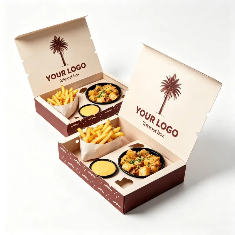 Wholesale Takeout Potato Chips Paper Box Lunch  Fries Box  Disposable hamburger Packaging Customized