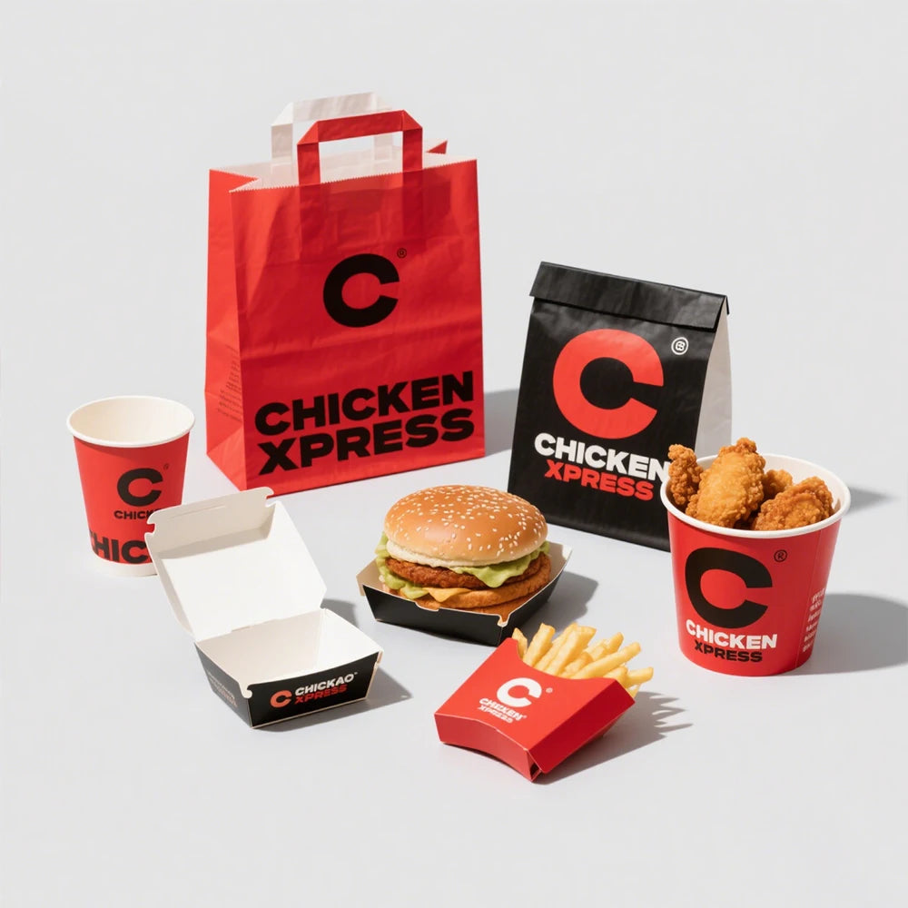 Custom Kraft Paper Burger Meal Box with 3 Compartments and Integrated Sauce Cup for Smash Burger, Wraps, and Fries To Go