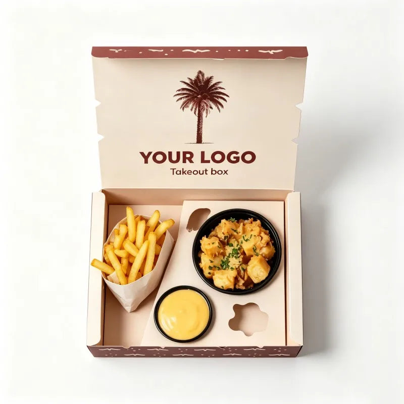 Wholesale Takeout Potato Chips Paper Box Lunch  Fries Box  Disposable hamburger Packaging Customized