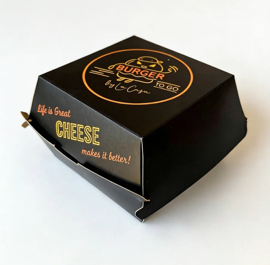 Custom Kraft Paper Burger Meal Box with 3 Compartments and Integrated Sauce Cup for Smash Burger, Wraps, and Fries To Go