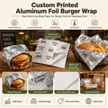 Custom Fast Food Aluminium Foil Greaseproof Burger Wrapping Paper Takeaway Packaging Paper Barbecue Fried Chicken Hot Dog