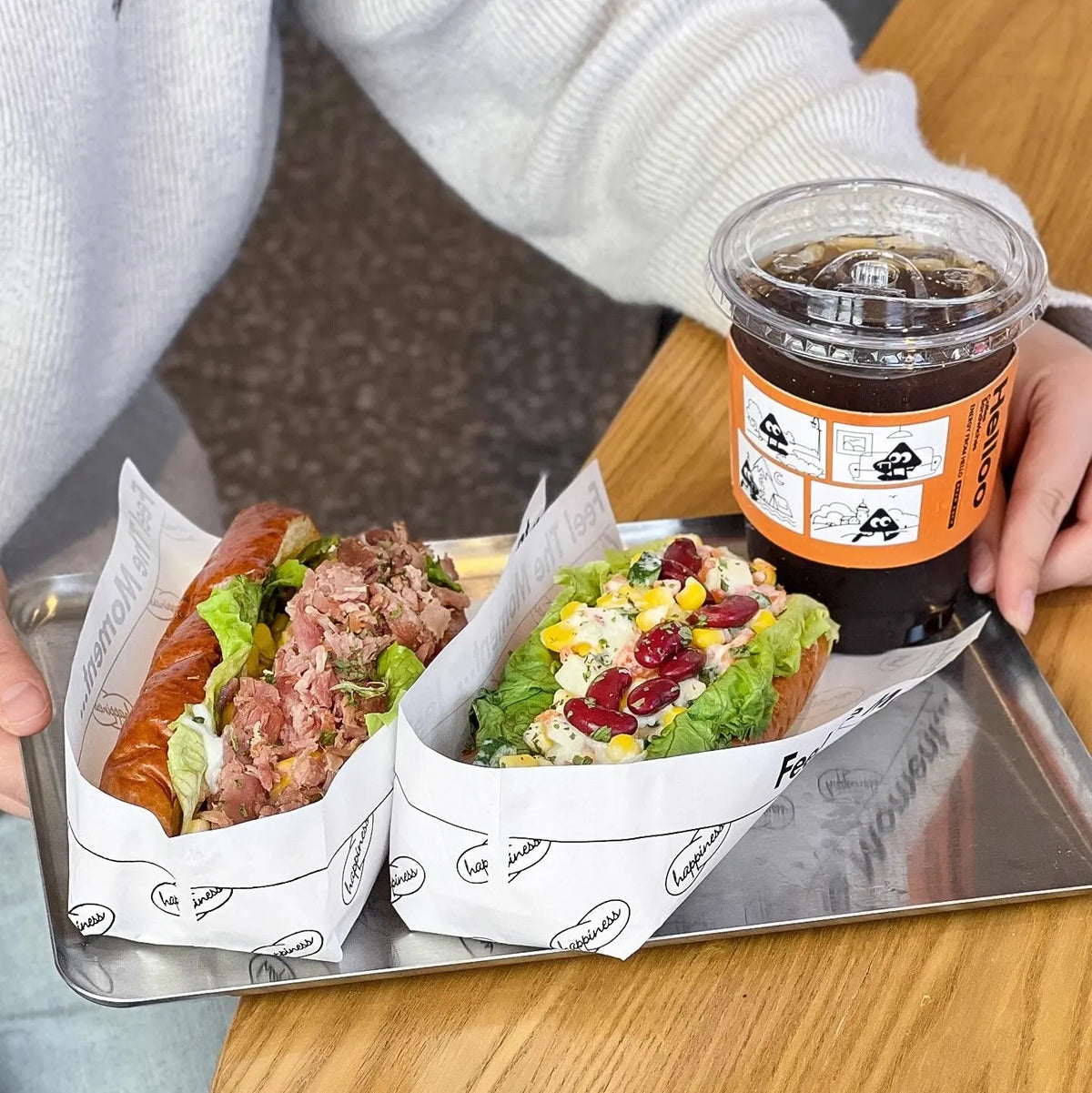Customizable Disposable Takeaway Paper Bags for Hot Dogs Tacos & Sausages - Oil-Proof Sandwich Packaging Bags
