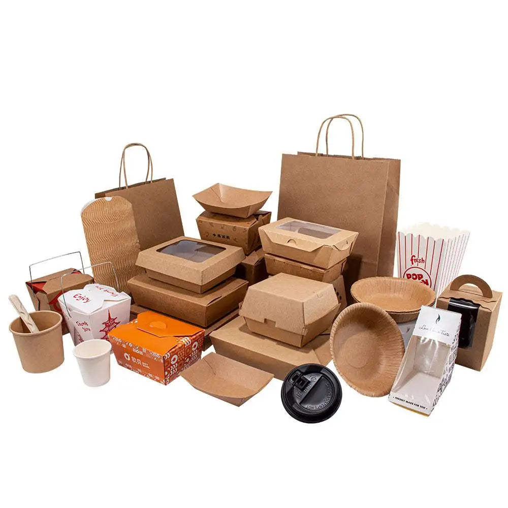 Custom for Hamburger French Fries Fried Wing Paper Boxes togo Snacks Fast Food Packaging Container Takeaway Burger Chicken Box