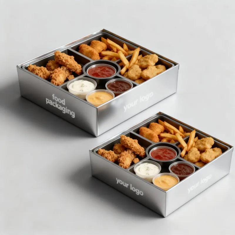 Custom Logo French Fries Disposable Box Take Away Food Paper Tray Kraft Paper Snack Fried Chicken Salad Tray