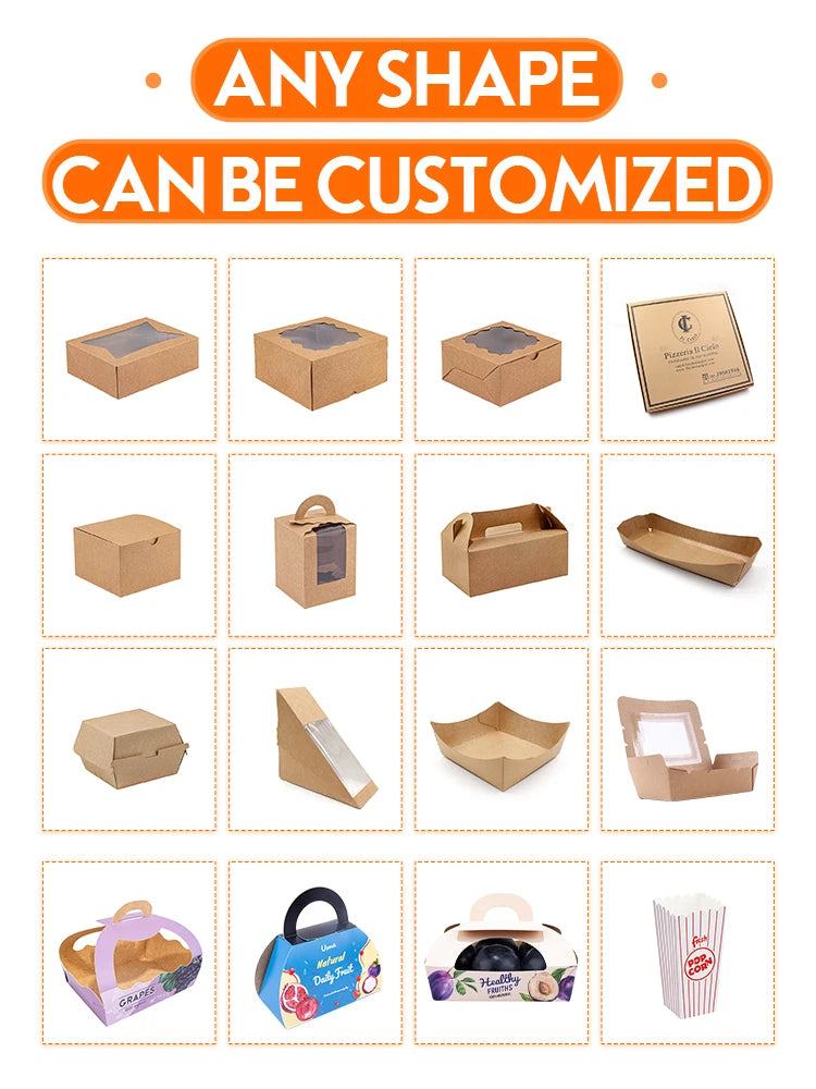 Custom for Hamburger French Fries Fried Wing Paper Boxes togo Snacks Fast Food Packaging Container Takeaway Burger Chicken Box