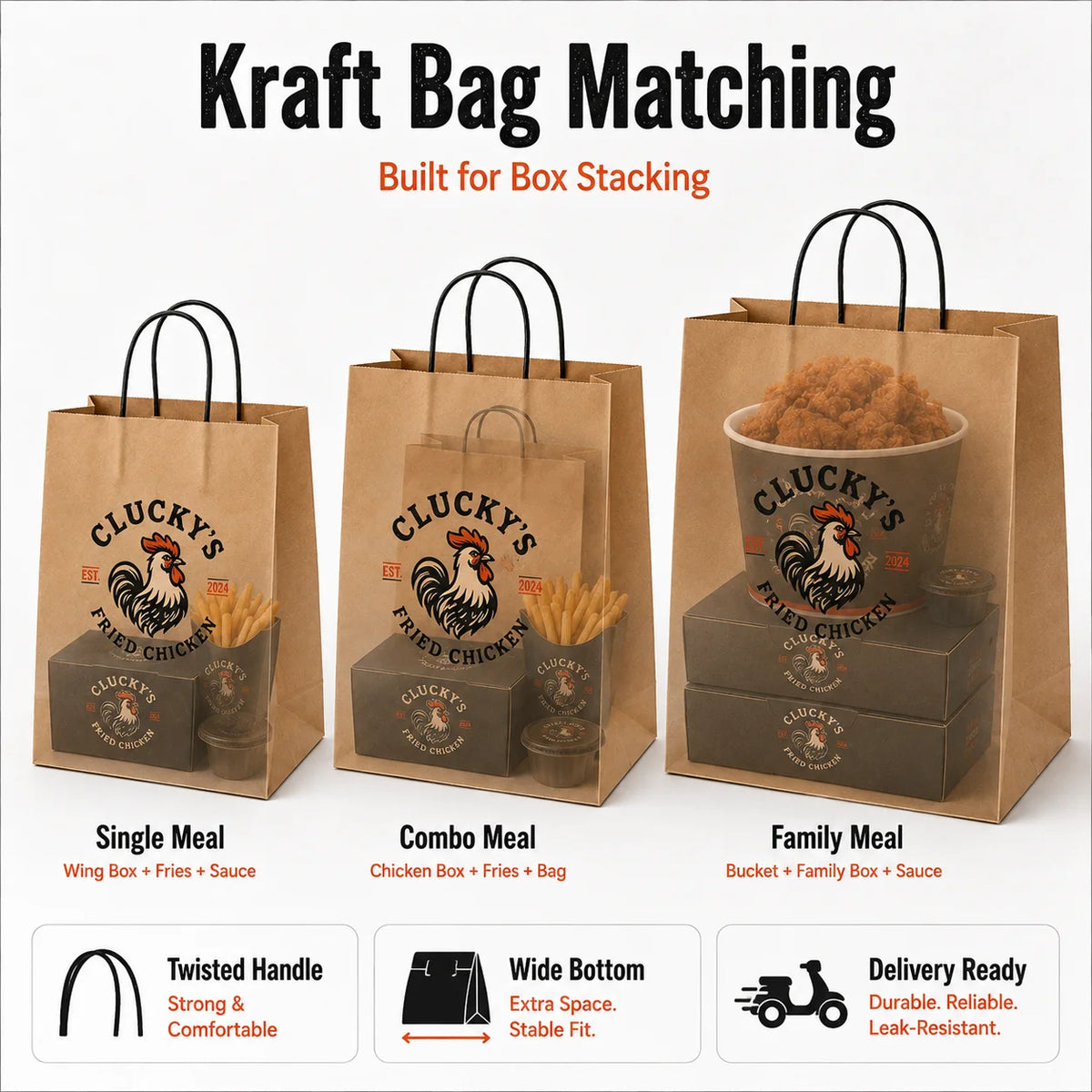 Custom Printed Logo Kraft Paper Box to go Takeaway french Fries Chicken Burger takeout Container Disposable Fast Food Packaging