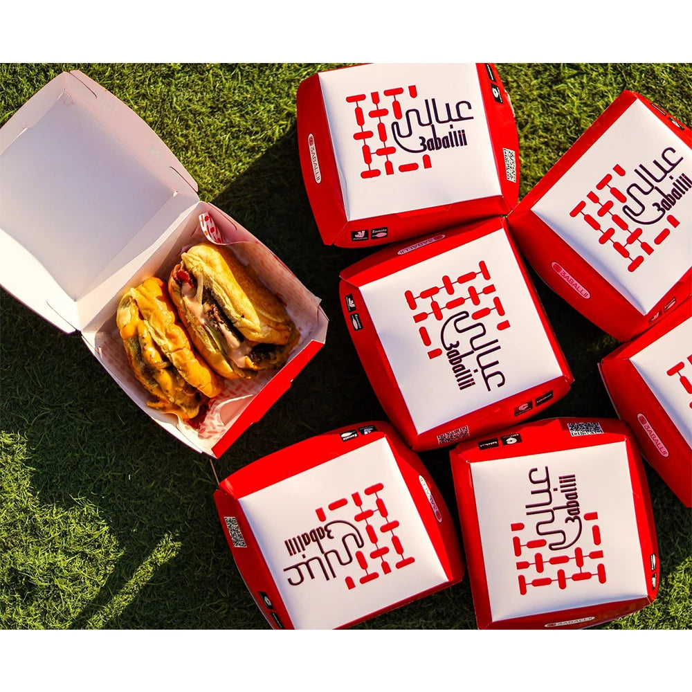Custom Kraft Paper Burger Meal Box with 3 Compartments and Integrated Sauce Cup for Smash Burger, Wraps, and Fries To Go