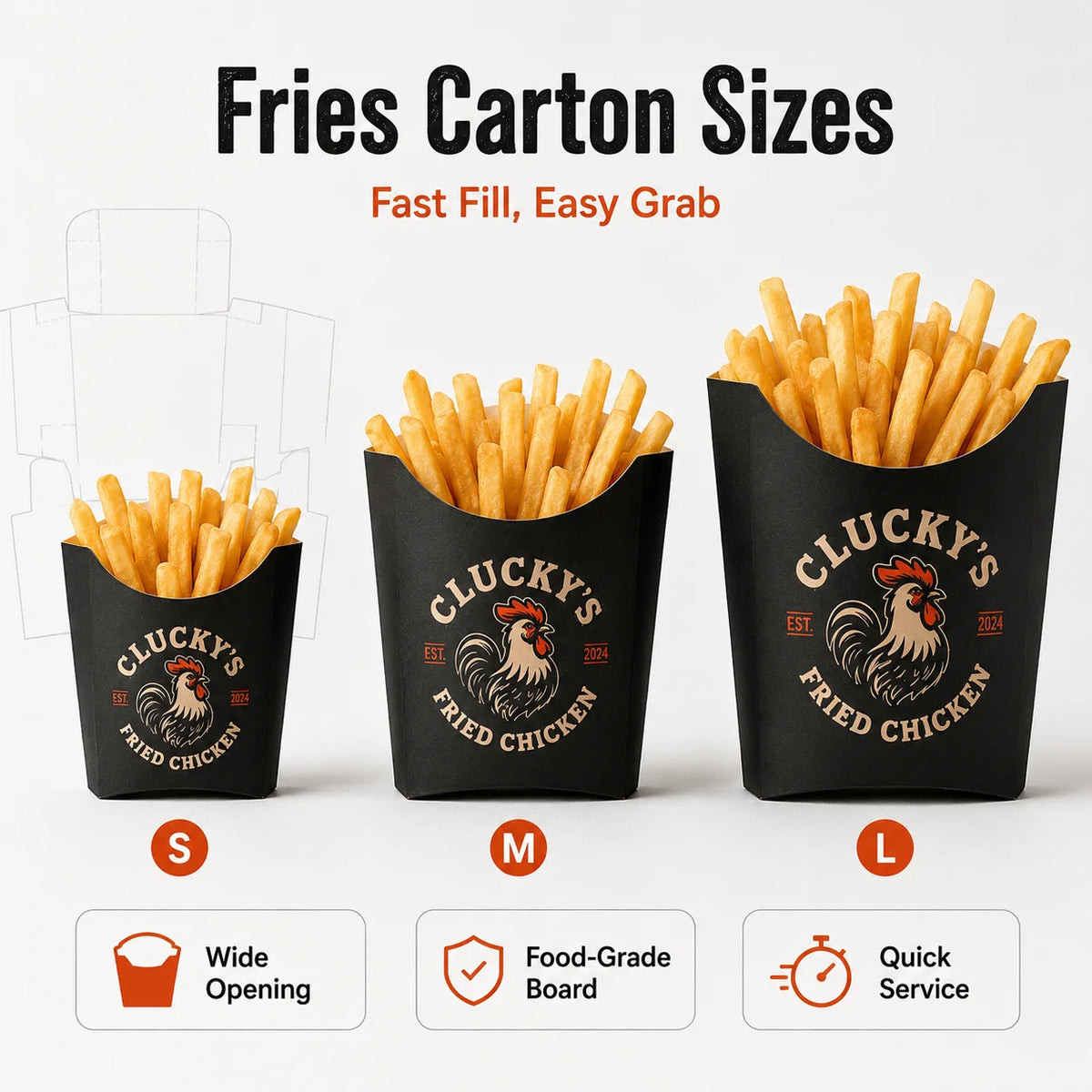 Custom Printed Logo Kraft Paper Box to go Takeaway french Fries Chicken Burger takeout Container Disposable Fast Food Packaging