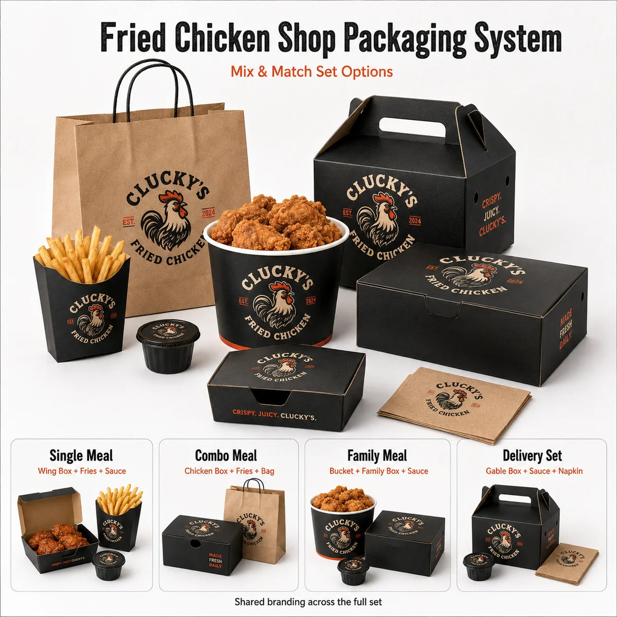 Custom Printed Logo Kraft Paper Box to go Takeaway french Fries Chicken Burger takeout Container Disposable Fast Food Packaging