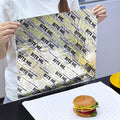 Custom Logo Eco-Friendly Aluminum Foil Food Grade Grease-Resistant Burger Pizza Cake Wrapping Takeaway Food Preservation for