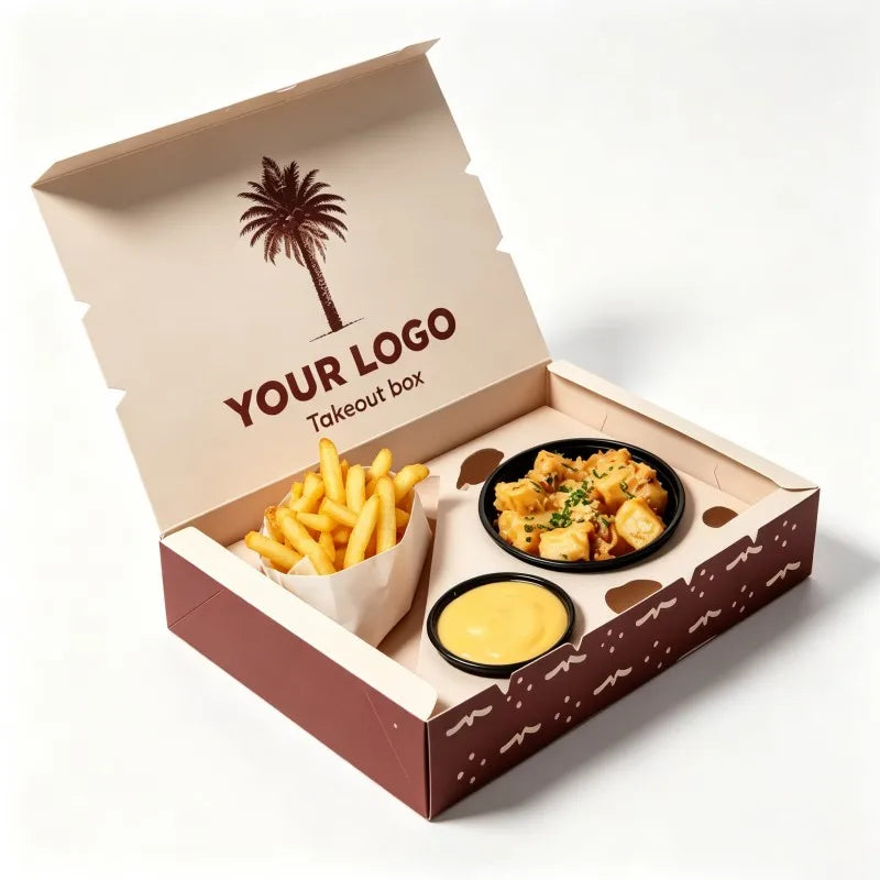 Wholesale Takeout Potato Chips Paper Box Lunch  Fries Box  Disposable hamburger Packaging Customized