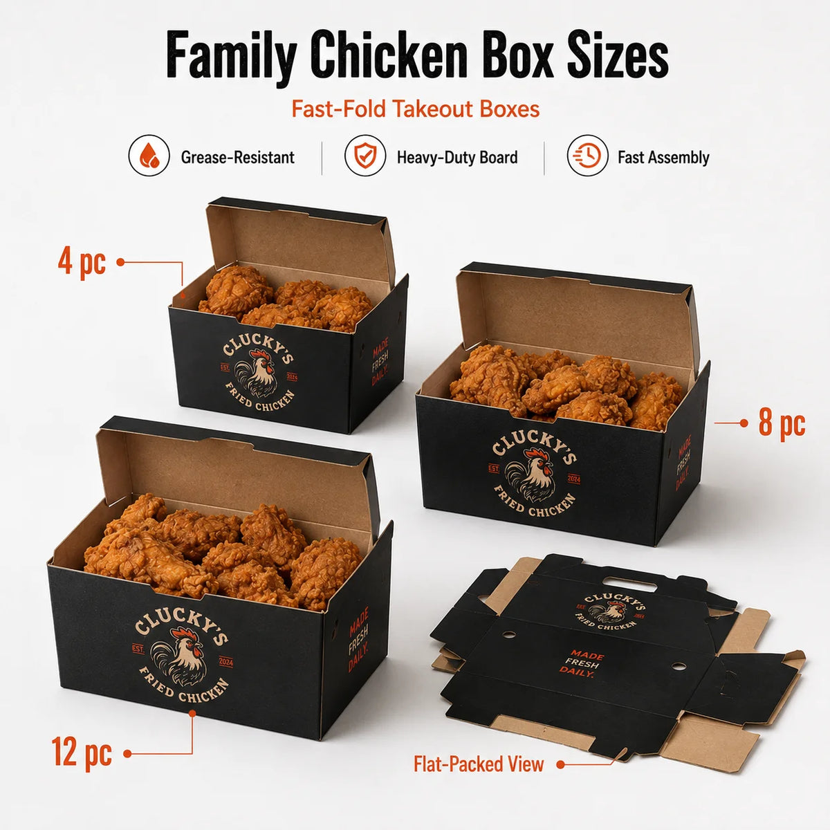 Custom Printed Logo Kraft Paper Box to go Takeaway french Fries Chicken Burger takeout Container Disposable Fast Food Packaging