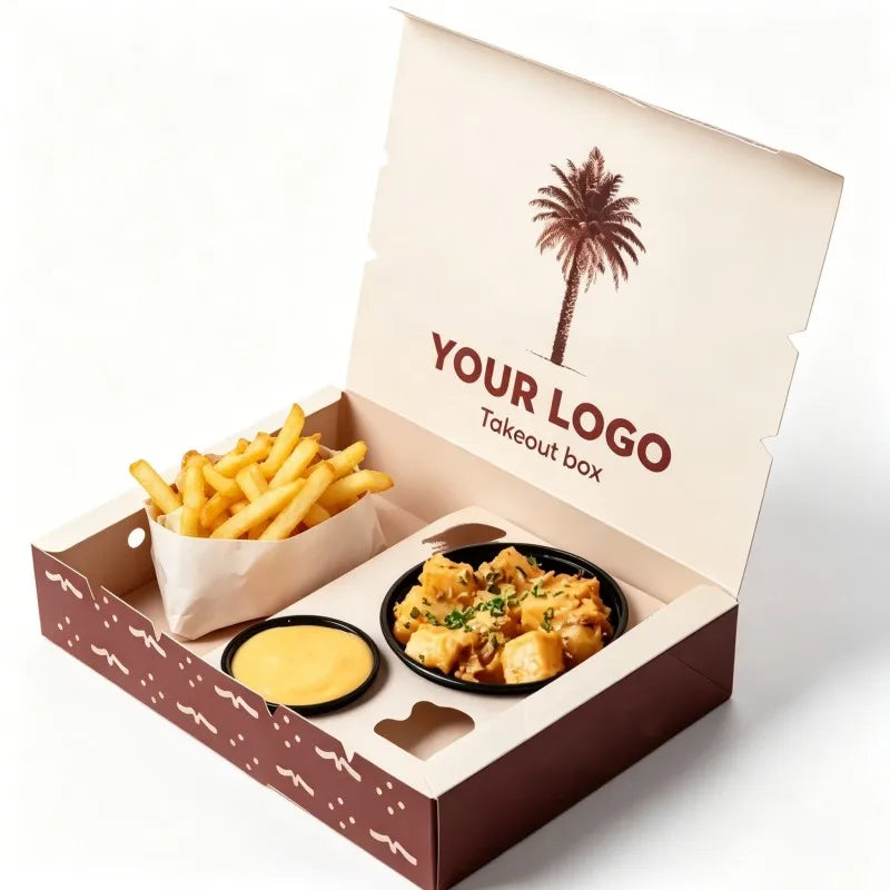 Wholesale Takeout Potato Chips Paper Box Lunch  Fries Box  Disposable hamburger Packaging Customized