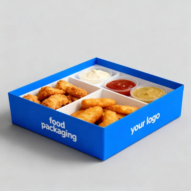 Custom Logo French Fries Disposable Box Take Away Food Paper Tray Kraft Paper Snack Fried Chicken Salad Tray