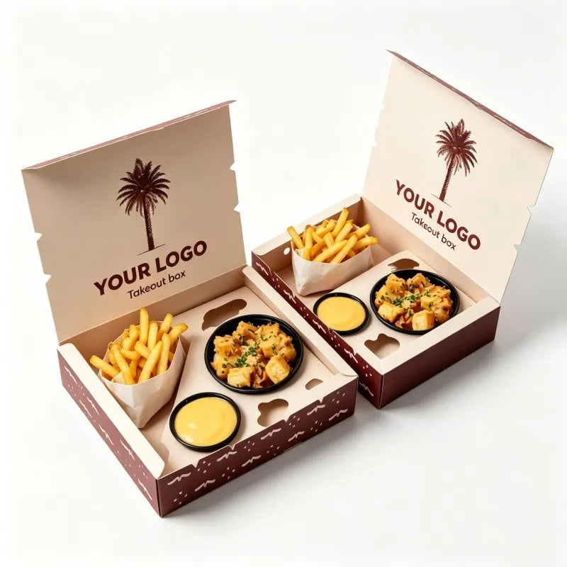 Wholesale Takeout Potato Chips Paper Box Lunch  Fries Box  Disposable hamburger Packaging Customized