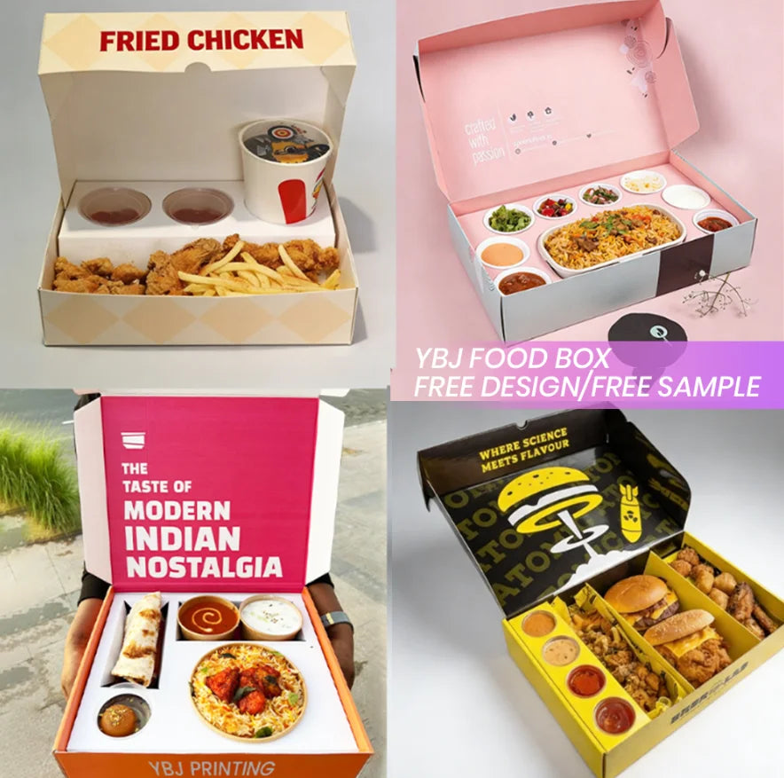 Custom Takeaway Halal Shawarma Packaging Chicken Fries Mandi Biryani Rice Box with Divider Disposable Paper Food Container