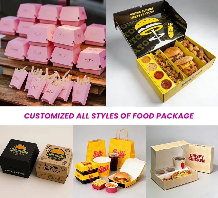 Custom Kraft Paper Burger Meal Box with 3 Compartments and Integrated Sauce Cup for Smash Burger, Wraps, and Fries To Go